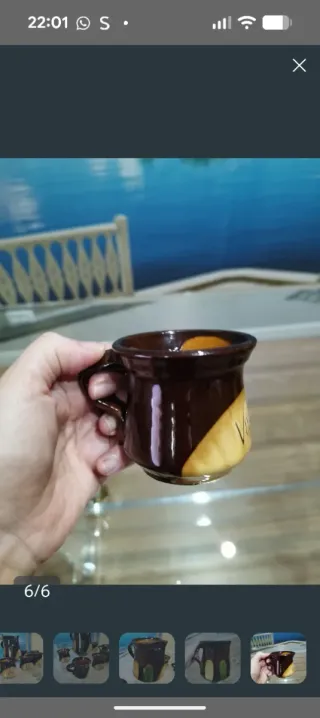 Juego de vino barro 6 tazas