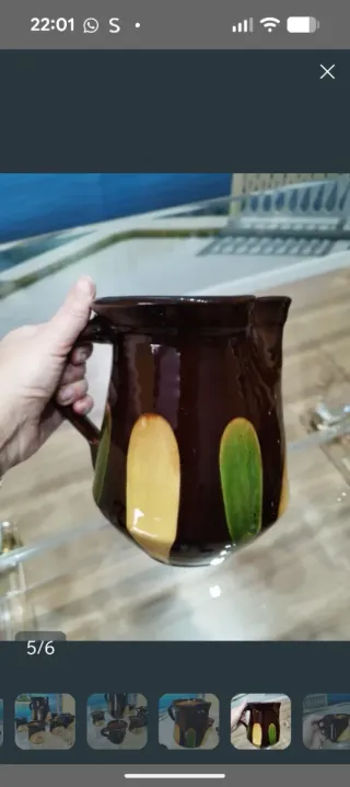 Juego de vino barro 6 tazas