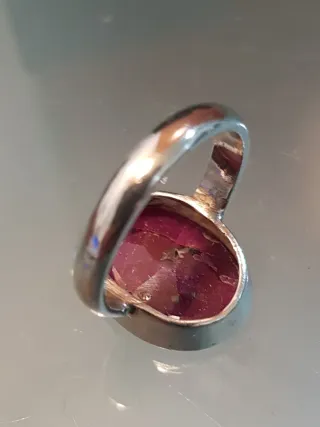 Conjunto Anillo y Pulsera Rubíes Plata