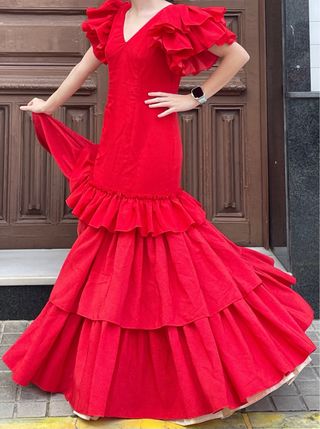 Traje de Flamenca rojo Talla 38/40