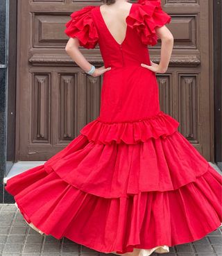 Traje de Flamenca rojo Talla 38/40