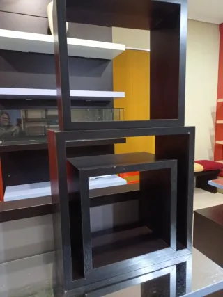 3 Estanterías Cuadradas Negras