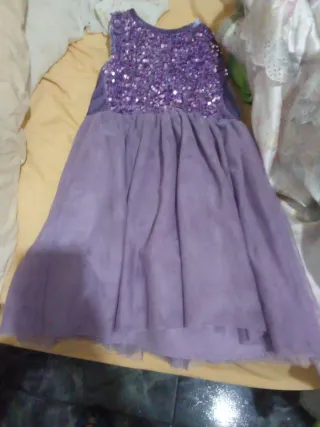 Vestido niña lentejuelas morado