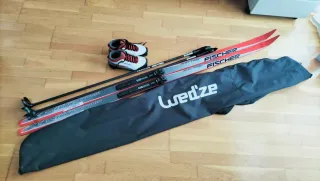 Esquís de fondo Fischer + Botas + Bastones