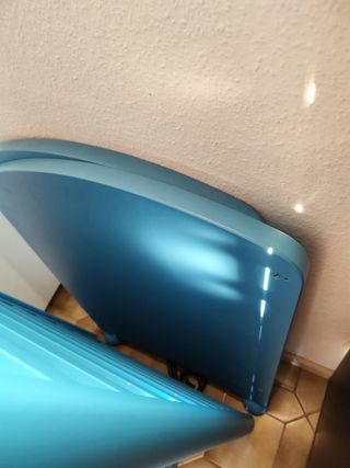 Cuna azul con colchón