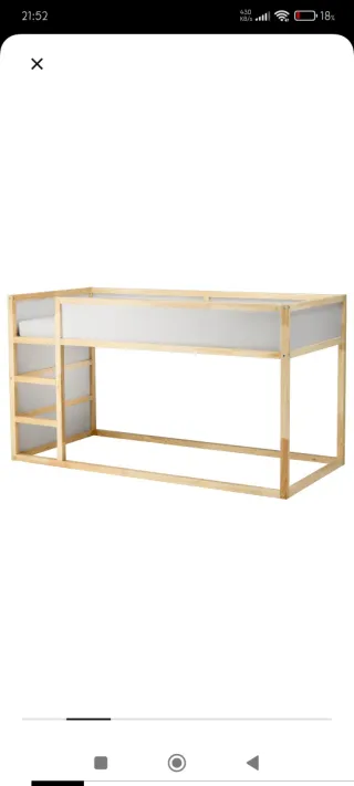 Cama reversible kura blanco/pino