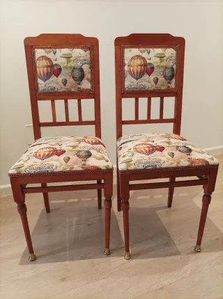 Pareja sillas antiguas restauradas