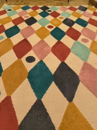 Alfombra Ikea Busenkel rombos multicolor 130x160