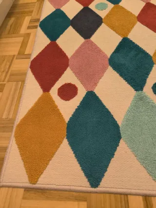 Alfombra Ikea Busenkel rombos multicolor 130x160