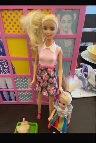 Barbie con cuccioli e accessori