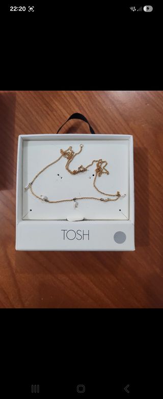 Collar Tosh bañado en oro con perlas