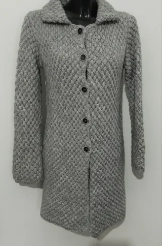 Cappotto Cardigan Illudia tg 38 lana grigio