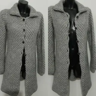 Cappotto Cardigan Illudia tg 38 lana grigio
