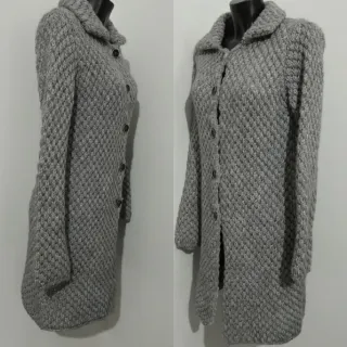 Cappotto Cardigan Illudia tg 38 lana grigio