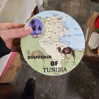 Souvenir Tunisia Mappa Camels Palm Trees