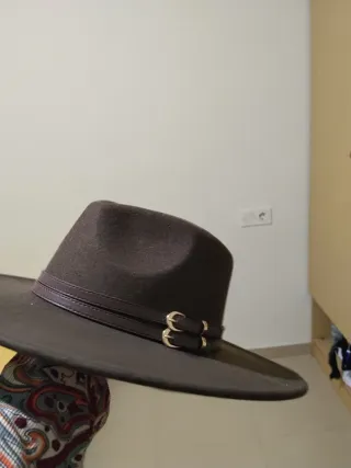 Sombrero de ala ancha marrón