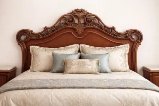 Elegante cabecero de cama de madera