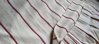 ✅️Cortinas Confeccionadas Rayas granate Beige