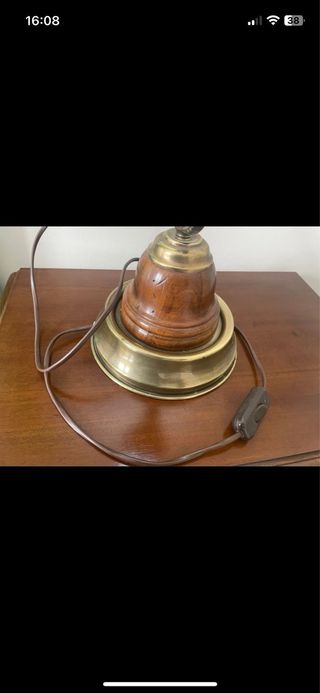 Pie de lámpara madera y metal