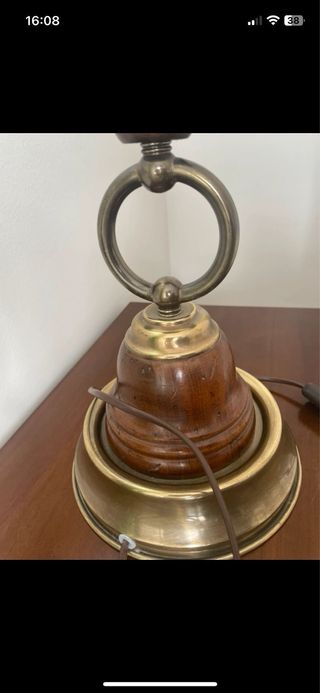 Pie de lámpara madera y metal