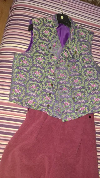 Traje fallero morado y pantalón morado hombre