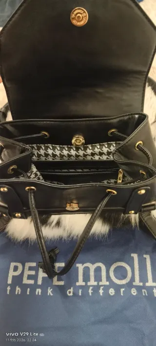 Mochila Pepe Moll Pelo Blanco y Negro