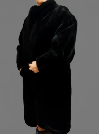 Abrigo pelo negro talla 44