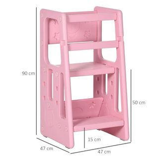 Torre de aprendizaje infantil rosa