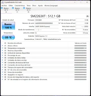 SSD NVMe 512GB SM2263XT
