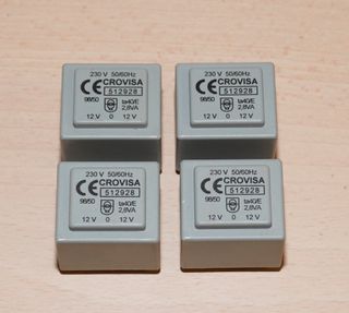 4 TRANSFORMADORES ENCAPSULADOS DE 12-0-12 V