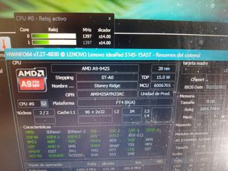 PORTATIL LENOVO AMD A9-SSD 512GB-RAM 8GB-15"