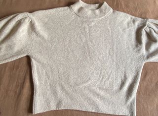 Jersey H&M beige mangas abullonadas 8% lana