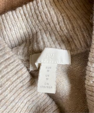 Jersey H&M beige mangas abullonadas 8% lana