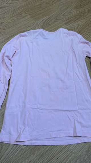 Camiseta rosa manga larga con  gato  talla 9