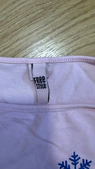 Camiseta rosa manga larga con  gato  talla 9