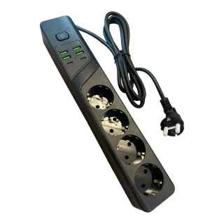 Regleta 4 enchufes 4 USB 3.0 y 2 Tipo C