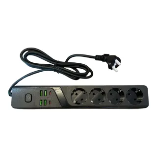 Regleta 4 enchufes 4 USB 3.0 y 2 Tipo C