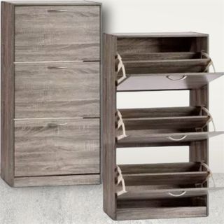 Zapatero madera ceniza 3 cajones