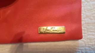 Elegante bolso/cartera naranja acabado en seda