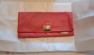 Elegante bolso/cartera naranja acabado en seda