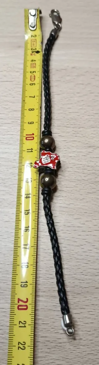 Pulsera Cuero Trenzado con Mapa de Navarra