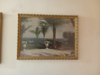 Cuadro paisaje marino con palmeras