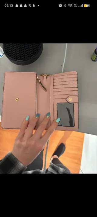 Portafoglio donna rosa e oro