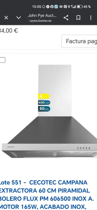 Campana extractora Cecotec 60cm