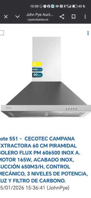 Campana extractora Cecotec 60cm