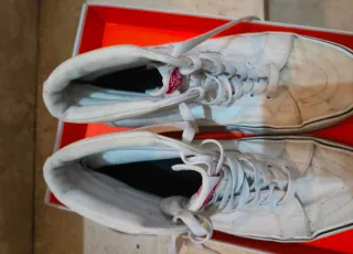 Vans Sk8-Hi Bianche High-Top Alte Unisex Tg 44