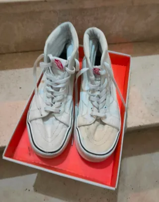 Vans Sk8-Hi Bianche High-Top Alte Unisex Tg 44