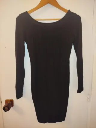 Vestido fiesta negro brillante