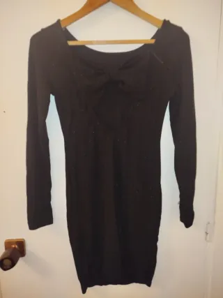 Vestido fiesta negro brillante