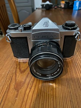Pentax SV Cámara Plata con Lente 55mm f1.8